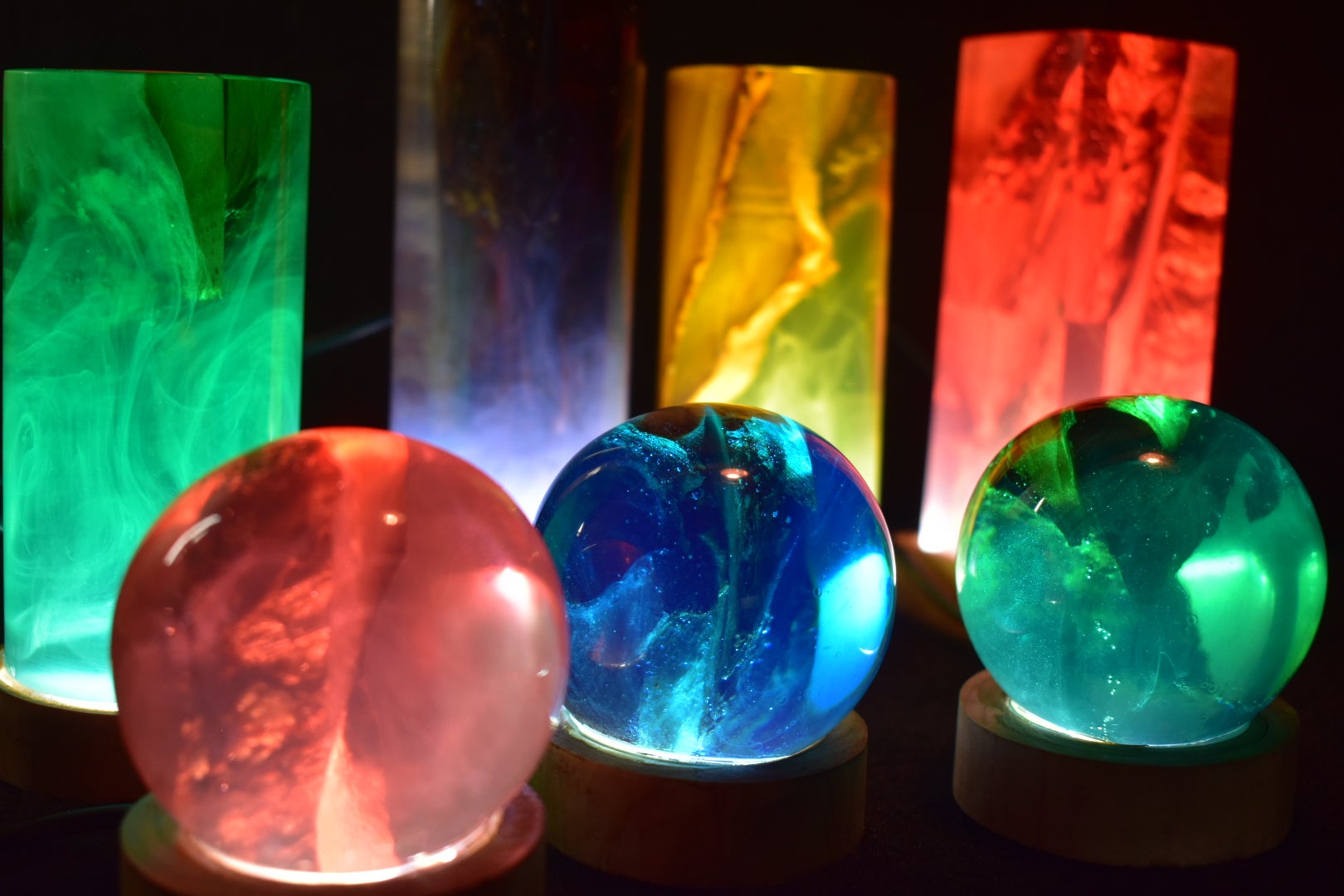 最終の谷モチーフ レジンランプ 今日も一期一会の空を閉じ込めました 少しずつ夜を迎える暮れの空です